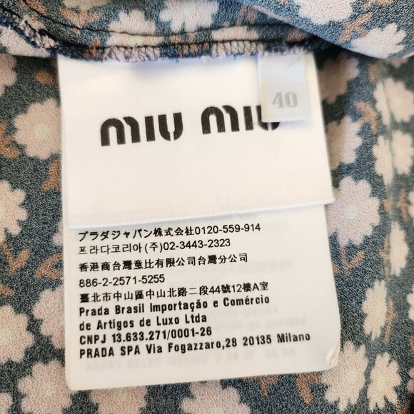 MIU MIU NAVY FLOWER PRINT TOP (40) - Picture 7 of 11